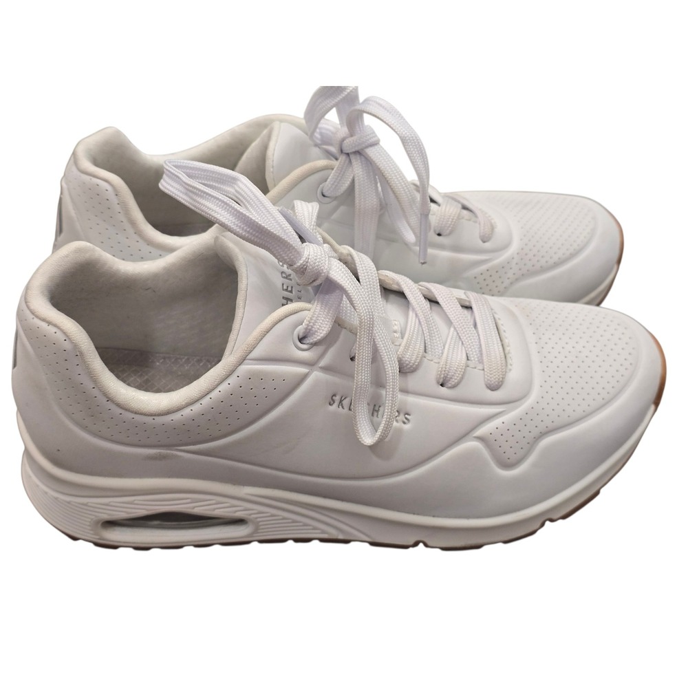 Skechers White Platform Sneakers Womens US 8 Chunky Y2K Minimalist Casual